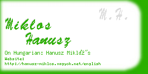 miklos hanusz business card